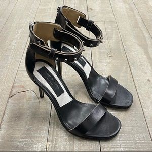 NIB: RAG & BONE Black Tamira II Studded Leather Sandal Heels w/Ankle Strap 7/37